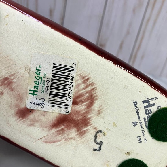 Vintage Royal Haeger 244-01 Red Bordeaux Vase Rectangle 1999 Original Sticker - Picture 7 of 10